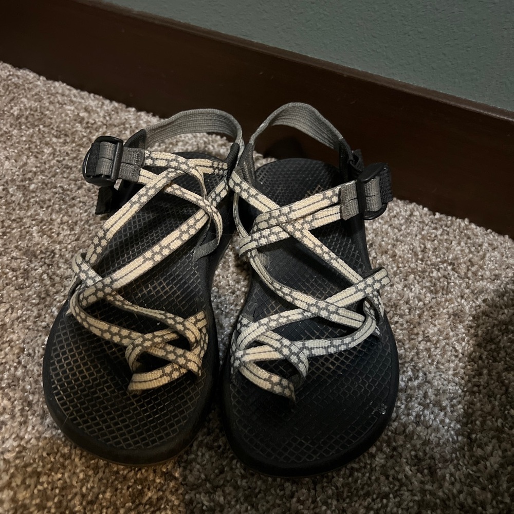 Chaco Gray and White Women's Sandals